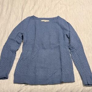 LOFT Textured Knit Blue Sweater